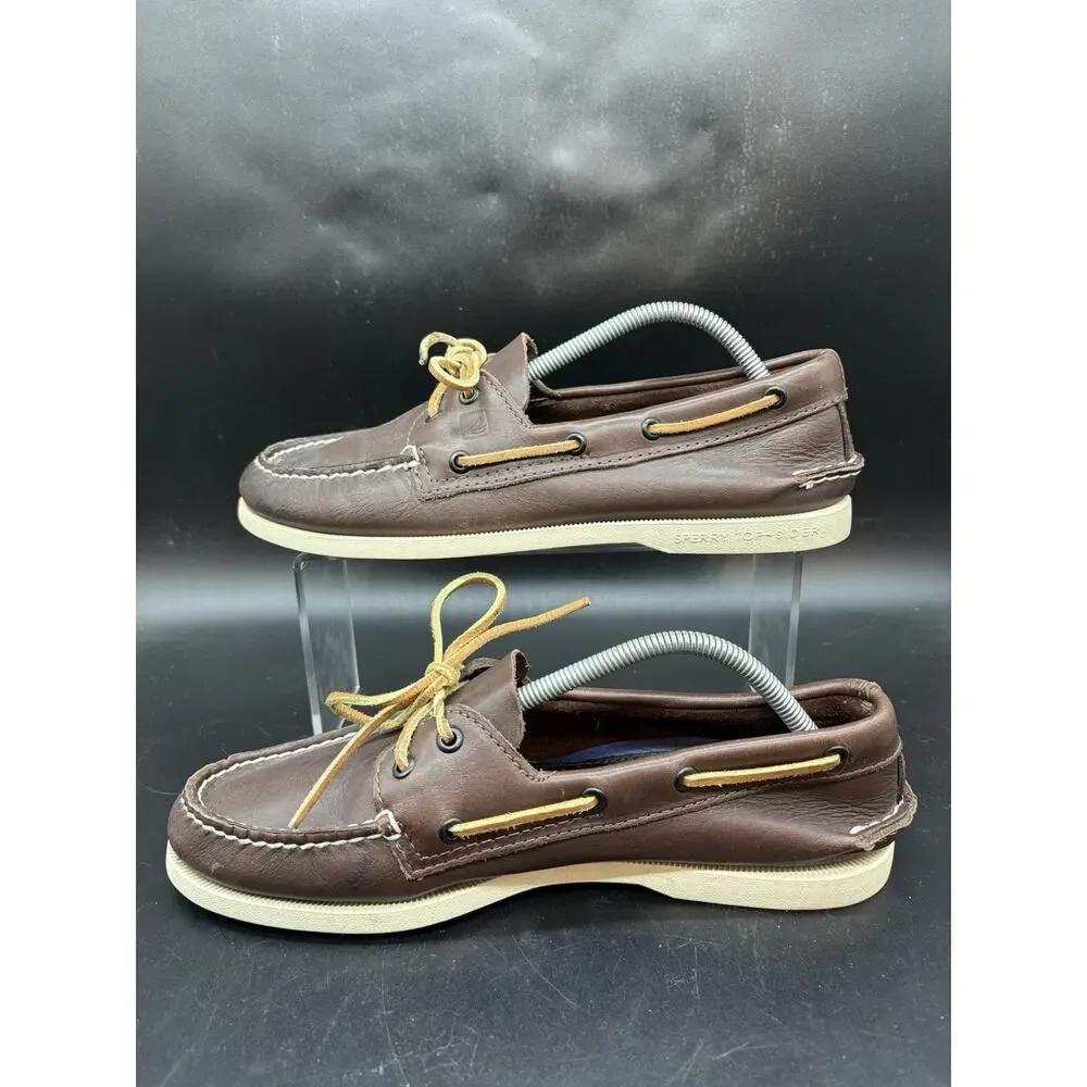 Sperry Authentic Original 2 Eye Boat Shoes Brown Leather Men’s Size 10 0195115